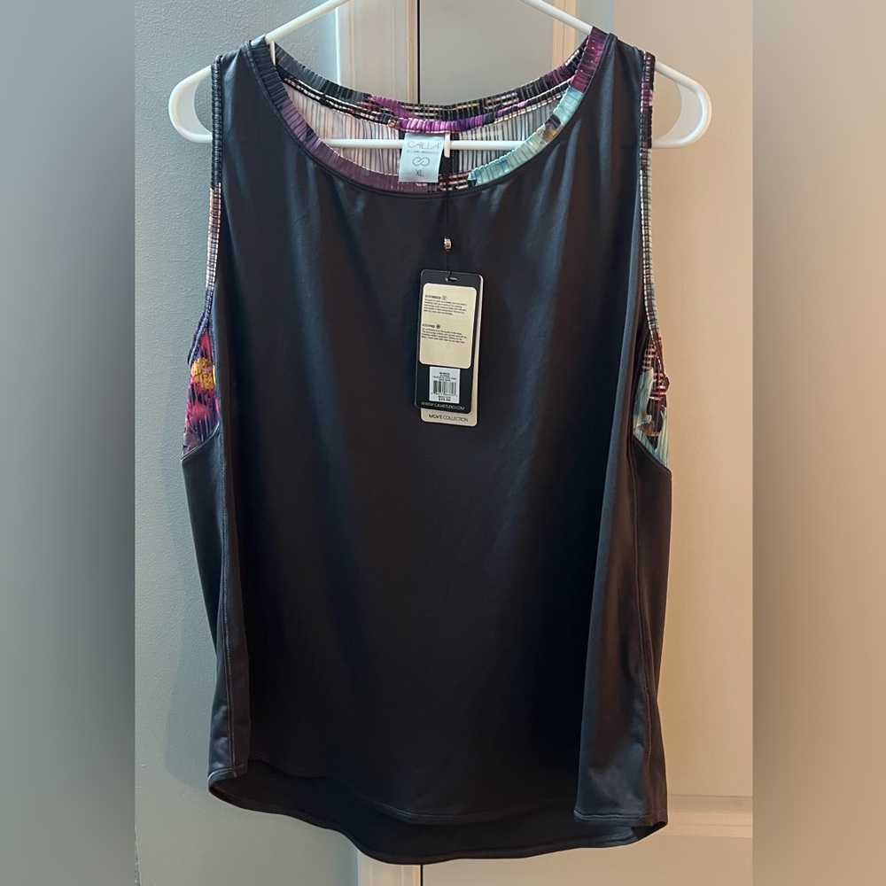 CALIA by Carrie Underwood Black and Multicolor Tank Top